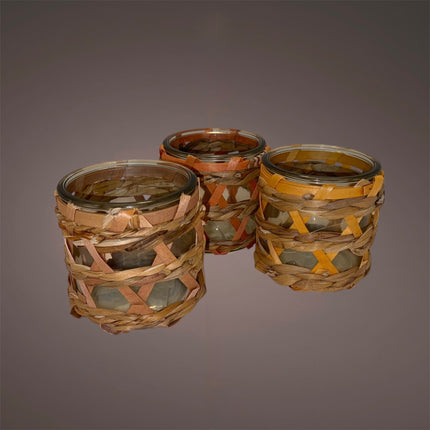 Dijk - Windlicht Glas Seegras 10cm verschiedene Varianten