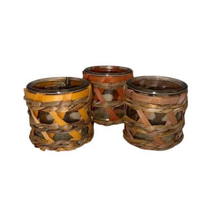 Dijk - Windlicht Glas Seegras 8cm verschiedene Varianten