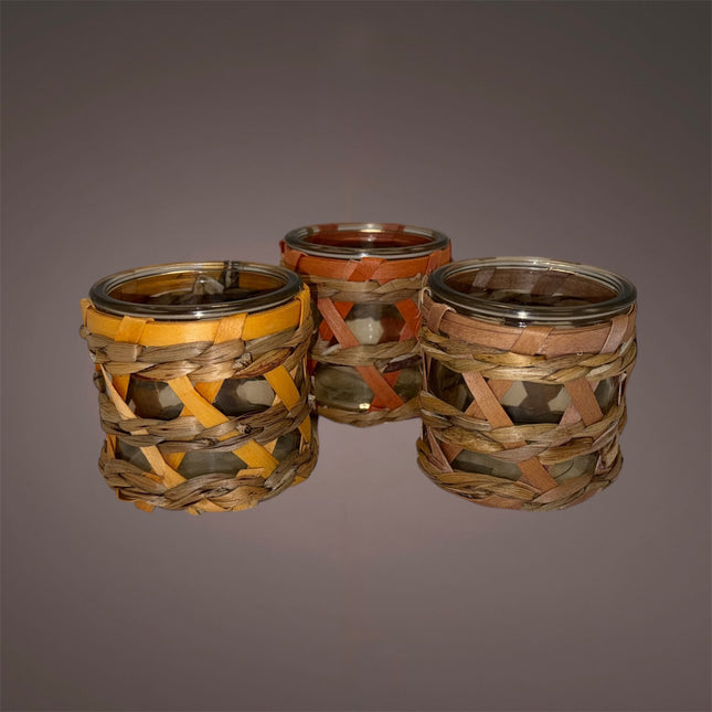 Dijk - Windlicht Glas Seegras 8cm verschiedene Varianten