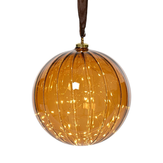 Lumineo - LED Kugel Glas 15cm Timer