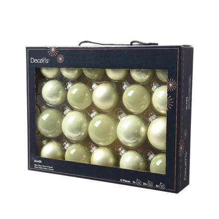 Decoris - Kugelset Mint-Mix 21 Stück 5-7cm