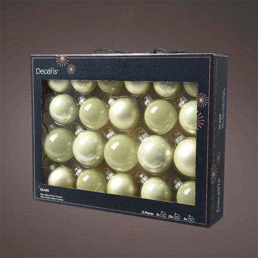 Decoris - Kugelset Mint-Mix 21 Stück 5-7cm