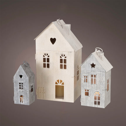 Boltze - Laternen Set "Houses" Metall