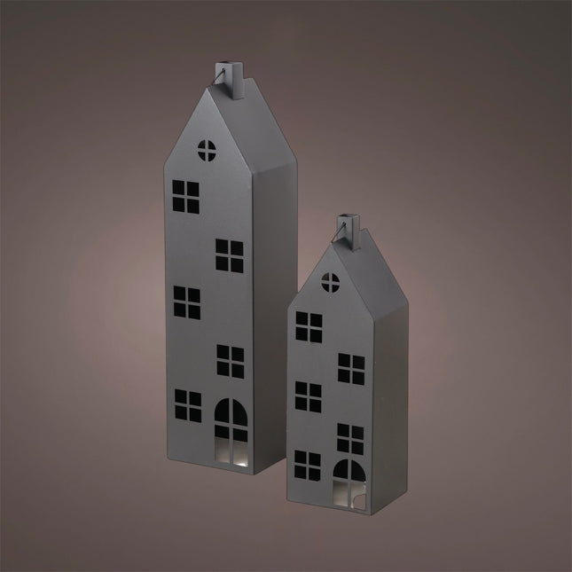 Boltze - Laternen Set "Houses" Metall schwarz