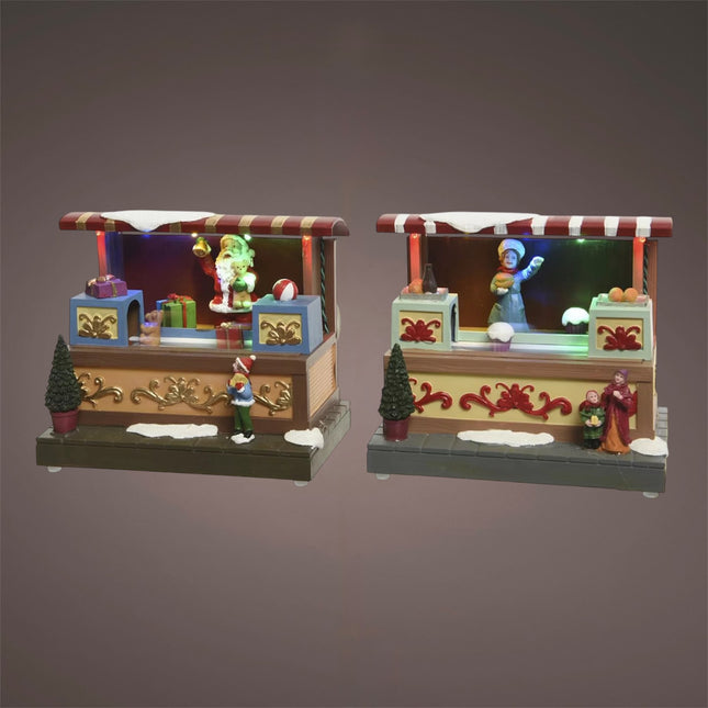 Lumineo - LED Weihnachtsdorf Marktstand LED Bewegung Animation ver. Varianten