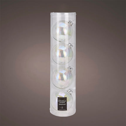 Koopman - Christbaumkugeln Transparent irisierend 10cm 4 Stück