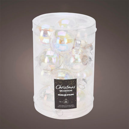Koopman - Christbaumkugeln Transparent irisierend 3,5cm 16 Stück