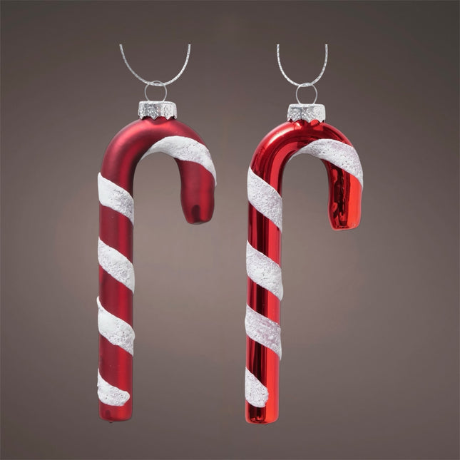 Boltze - Christbaumkugeln Hänger "Zuckerstange" Candy Cane 12cm Glas ver. Varianten