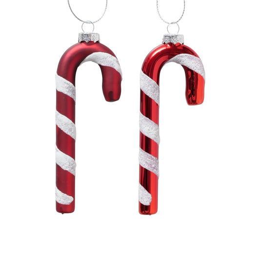 Boltze - Christbaumkugeln Hänger "Zuckerstange" Candy Cane 12cm Glas ver. Varianten