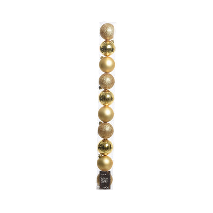 Decoris - Christbaumkugeln Bruchfest 6cm Gold-Mix 10 Stück