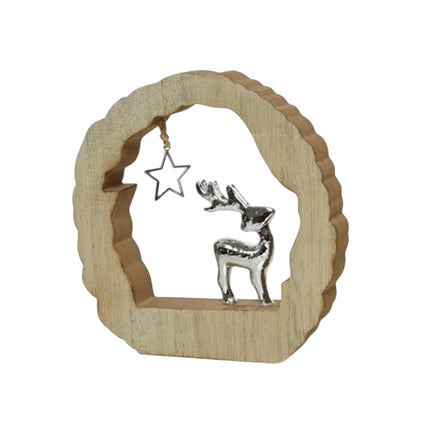 Boltze - Holz Ornament "Chrissy" mit Rentier 14,5cm ver. Varianten