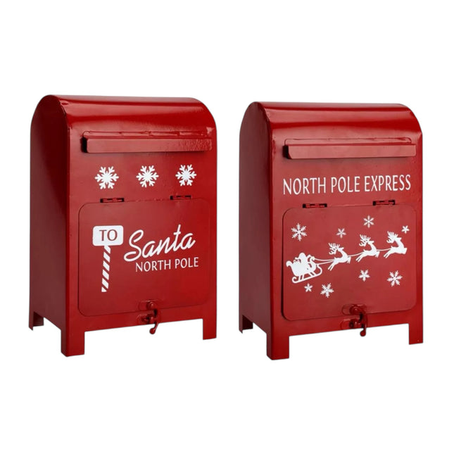 Koopman - Deko Ornament Briefkasten "Letter to Santa" rot Metall 23cm