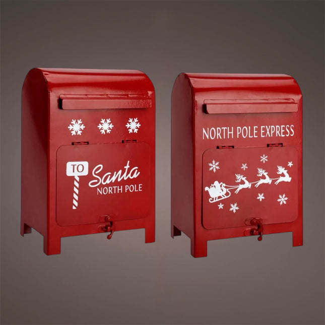 Koopman - Deko Ornament Briefkasten "Letter to Santa" rot Metall 23cm