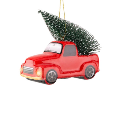 Decoris - Ornament Hänger Weihnachtsauto LED 11,5cm ver. Varianten