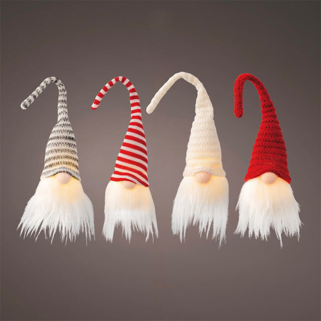 Decoris - Ornament Hänger Wichtel Gnom LED 23cm ver. Varianten