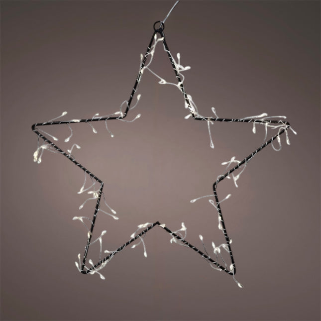 Exner - LED Cluster Stern 100 Micro LED Hänger 35cm Netzkabel Timer