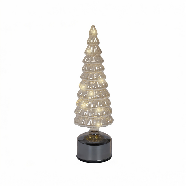 Lumineo - LED Tannebaum Ornament (rotierend) aus Glas 34cm