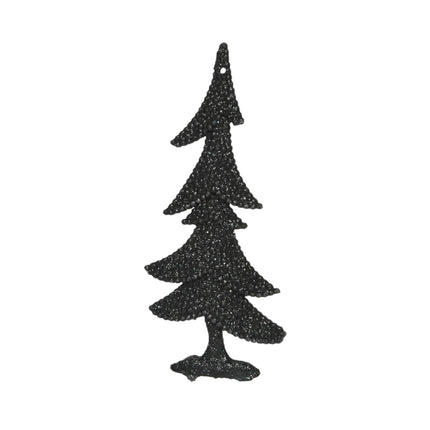 Decoris - Christbaum Ornament Baum / Stern Glitzer 10,5cm schwarz
