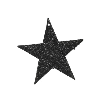 Decoris - Christbaum Ornament Baum / Stern Glitzer 10,5cm schwarz