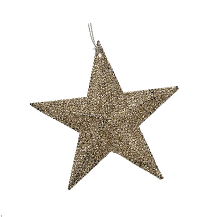 Decoris - Christbaum Ornament Baum / Stern Glitzer 10,5cm Gold