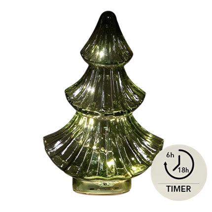 Anna's Collection - LED Baum Glas Grün 24cm