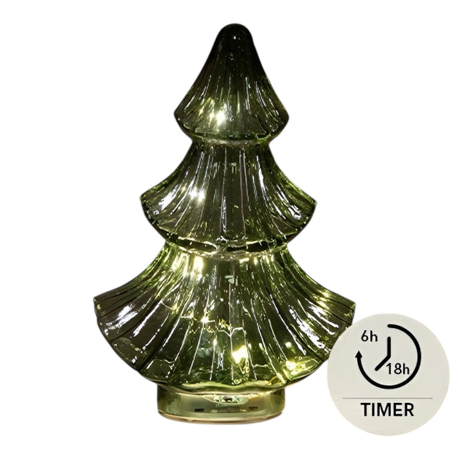 Anna's Collection - LED Baum Glas Grün 24cm