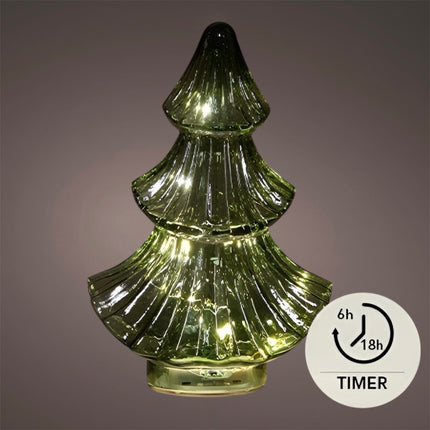 Anna's Collection - LED Baum Glas Grün 24cm