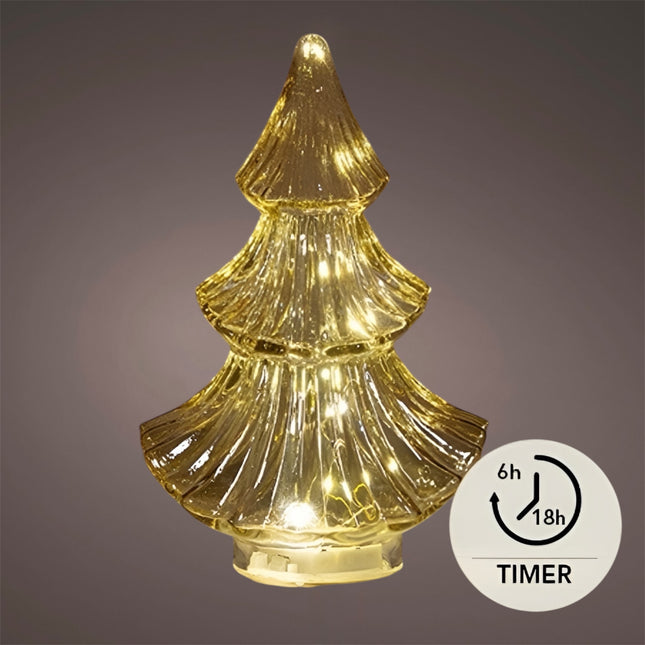 Anna's Collection - LED Baum Glas Gelb 24cm