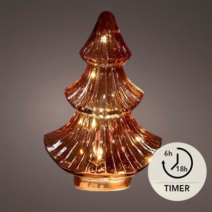 Anna's Collection - LED Baum Glas Rot 24cm