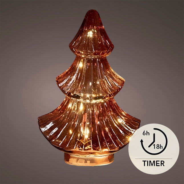 Anna's Collection - LED Baum Glas Rot 24cm