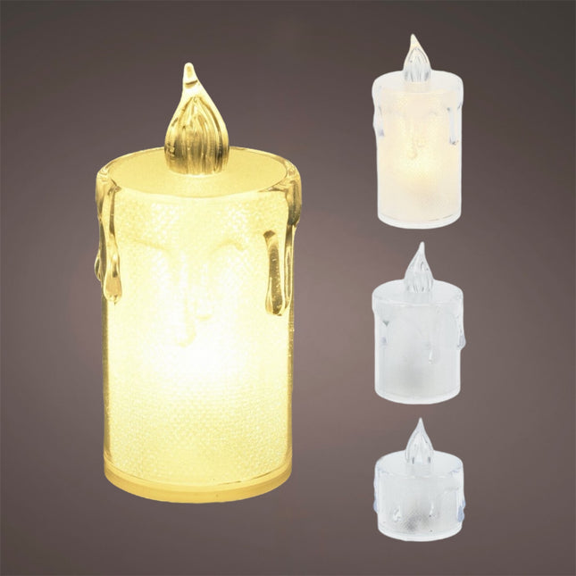 Koopman - LED 3er Set Kerzen Batteriebetrieb Glitter