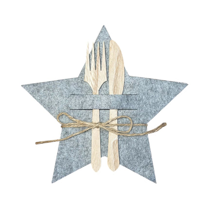 Goldbach - Bestecktasche "Stern" Grau Filz 4er Set 20cm