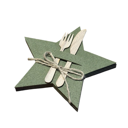 Goldbach - Bestecktasche "Stern" Grün Filz 4er Set 20cm