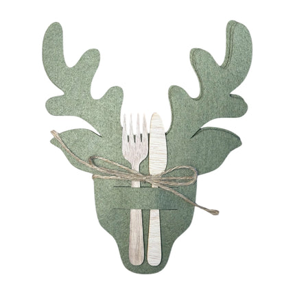 Goldbach - Bestecktasche "Hirsch" Grün Filz 4er Set 24cm