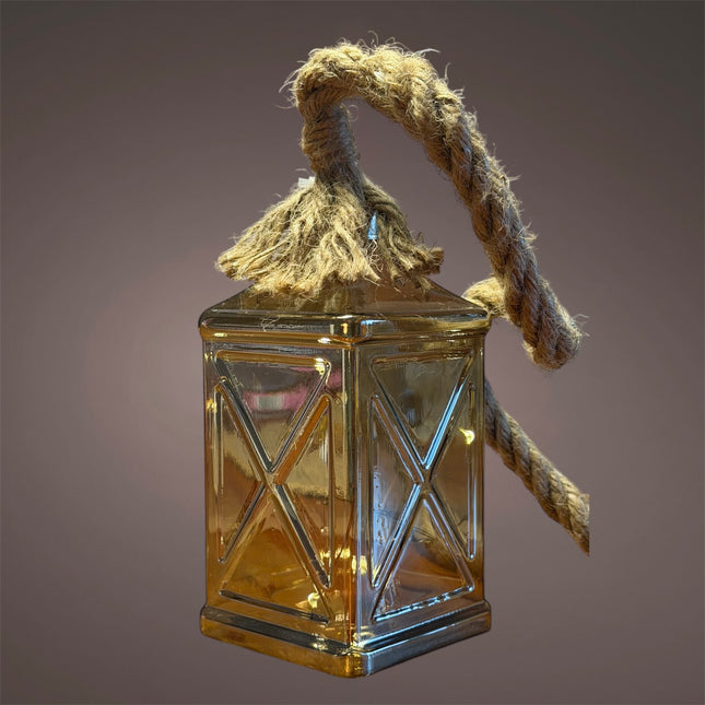 Goldbach - Kleines beleuchtetes LED Haus aus Glas mit Jute-Kordel Timer & Flash-Effekt