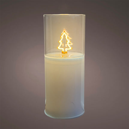 Goldbach - LED Kerze aus Glas "Tannenbaum" 17cm