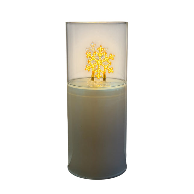Goldbach - LED Kerze aus Glas "Schneeflocke" 17cm