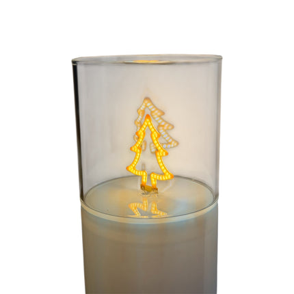 Goldbach - LED Kerze aus Glas "Tannenbaum" 17cm