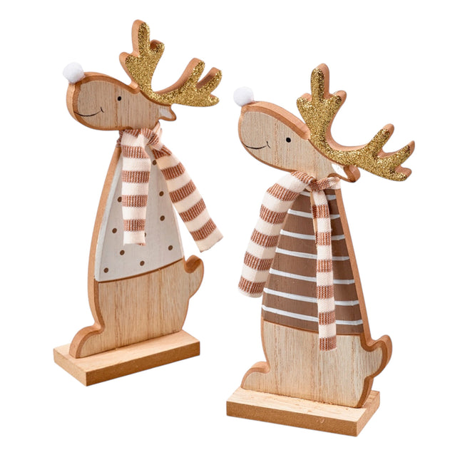 Florissima - Rentier Holz 10x20cm mit Glitzer ver. Varianten