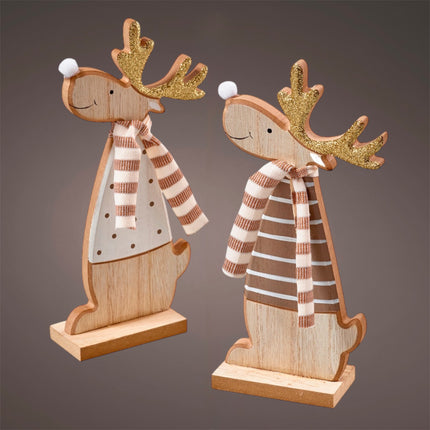 Florissima - Rentier Holz 10x20cm mit Glitzer ver. Varianten