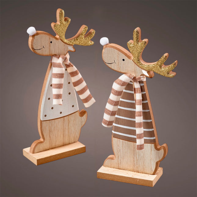 Florissima - Rentier Holz 10x20cm mit Glitzer ver. Varianten