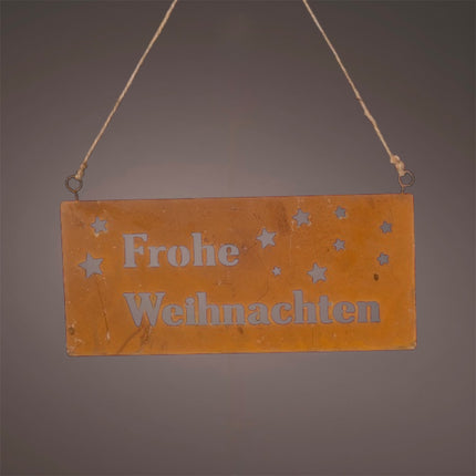 Dio only for you - Schild Metall Rost "Frohe Weihnachten" 15x7,5cm