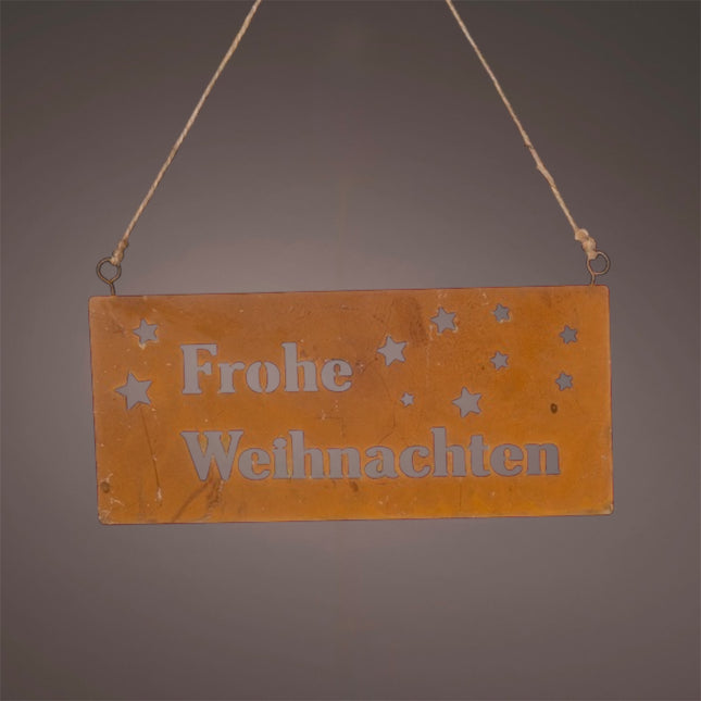 Dio only for you - Schild Metall Rost "Frohe Weihnachten" 15x7,5cm