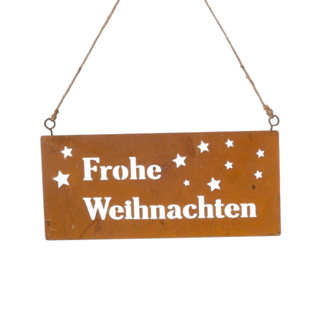 Dio only for you - Schild Metall Rost "Frohe Weihnachten" 15x7,5cm