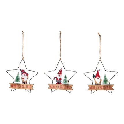 Florissima - LED Stern mit Wichtel 15cm Batteriebetrieb