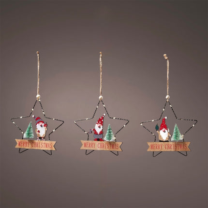 Florissima - LED Stern mit Wichtel 15cm Batteriebetrieb