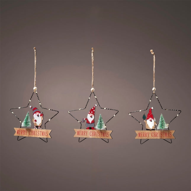 Florissima - LED Stern mit Wichtel 15cm Batteriebetrieb