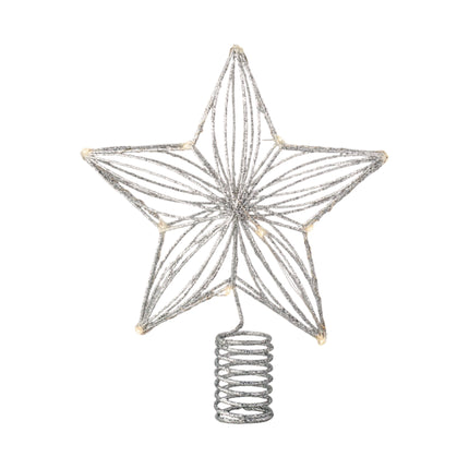 Lumineo - LED Baumspitze "Stern" silber 12 LED 25cm
