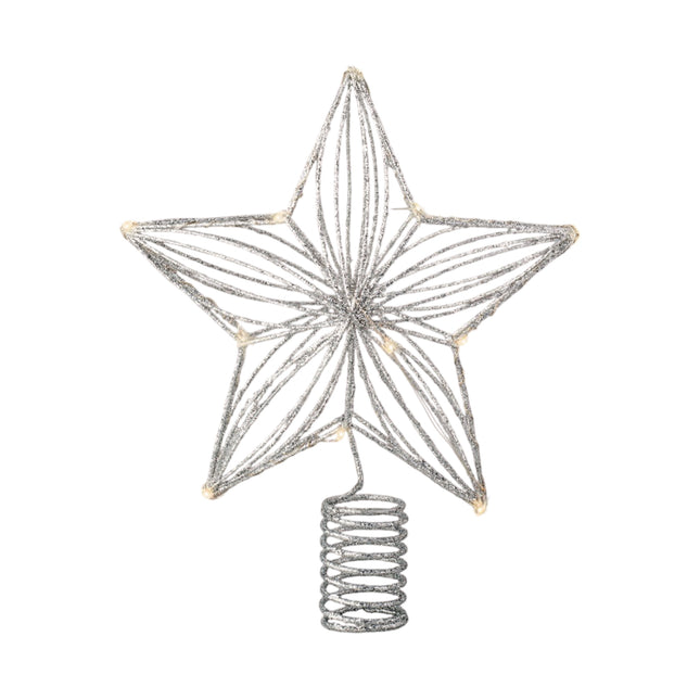 Lumineo - LED Baumspitze "Stern" silber 12 LED 25cm