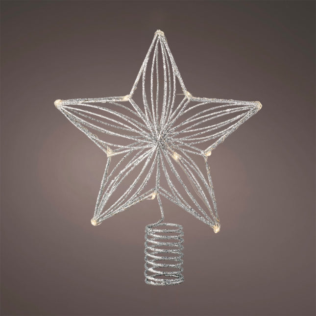 Lumineo - LED Baumspitze "Stern" silber 12 LED 25cm